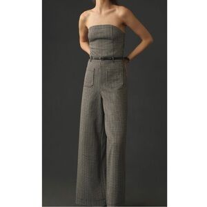Anthropologie Maeve Houndstooth Knit Jumpsuit